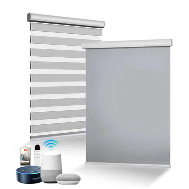 Smart Motorized Zebra Blinds for Windows Smart Hotel Central Control Bulk Custom Window Shades Manufacturer