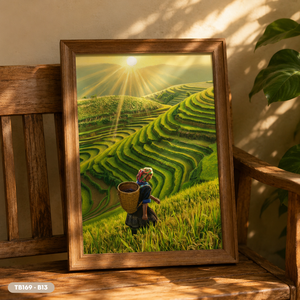 Pintura al Óleo de Arrozales de Vietnam, Arte de Pared en Lienzo Hecho a Mano, Servicio OEM ODM, Modelo TB169-B13 - Product Image 5