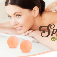 Balle de Massage Sel de l'Himalaya Naturel 45mm Pierre de Sel Rose Spa Détox Soulagement Douleur Thérapie Chaud Froid