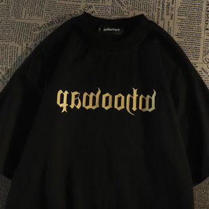 T-Shirt <span class=keywords><strong>Homme</strong></span> Oversize 100% Coton Style Hip-Hop Respirant Tissu Tricoté à Motif Imprimé – Collection Été 2025 - Product Image 2