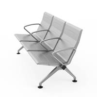 Chaise de banc en acier LEADCOM L-W01, chaises d'hôpital pour patients, chaise de salle d'attente, chaise à assise en arceau, usage commercial