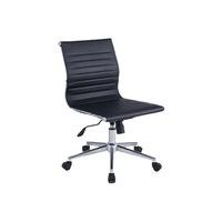 Chaise ergonomique pliable en cuir à dossier bas - Réglable en hauteur, pivotante, pour bureau, réunions, formations et négociations