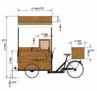 Nouvelle annonce Rétro américain en bois massif Mobile Reverse Riding Food Cart Night Market Scenic Stands promotionnels
