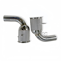 Colector de escape de alto flujo con aislamiento de 200 celdas para Porsche 911 992 3.0T 2020+ SS304, mejora sin interrupciones de luz del motor