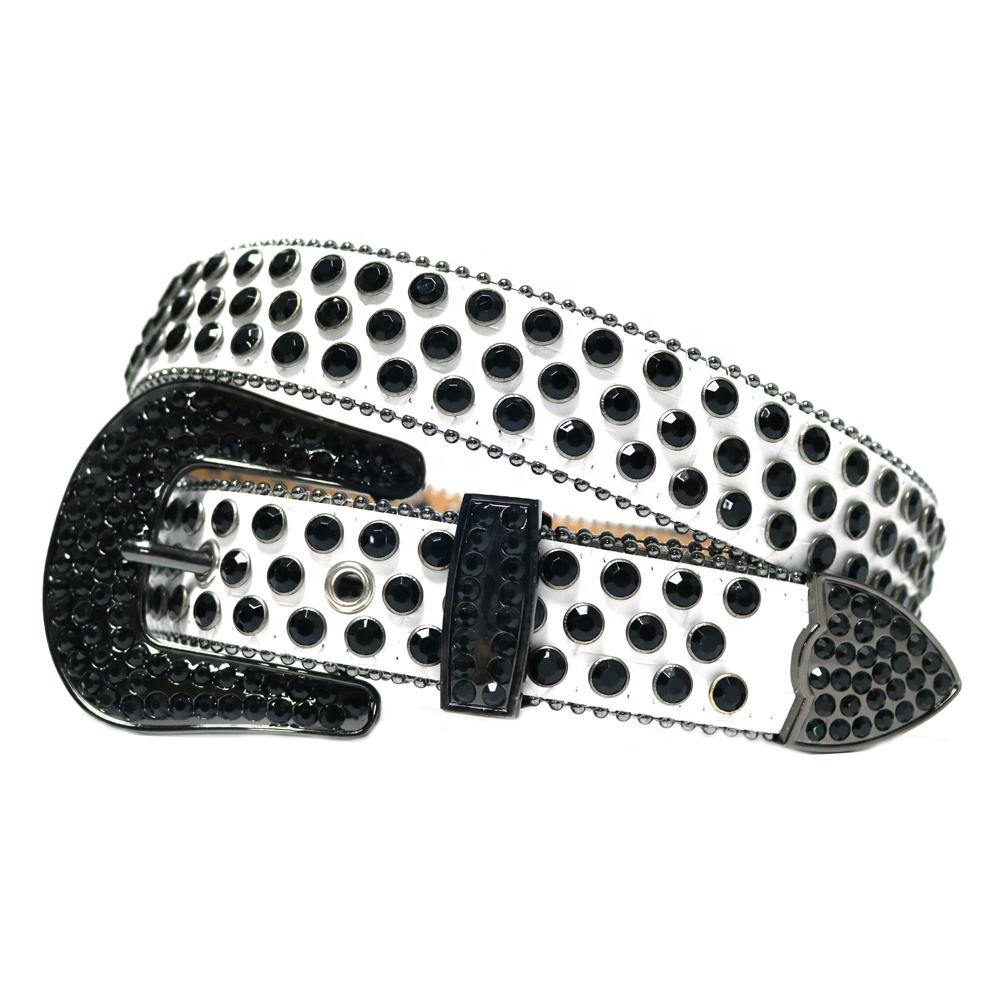 Customized Size Clear Rhinestone Men's Belts for Fat People Bling Bling  Diamond Belt Designer Crystal Studded Leather Belt