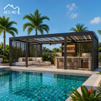 Kits de toiture en aluminium HESIWEI pour jardin, couverture de patio, gazebo, auvent à toit à lamelles, pergola extérieure