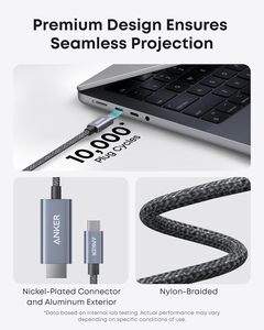 สาย Anker Nano USB C แบบถักไนลอน รองรับ 4K 60Hz ความเร็วสูงพิเศษ พร้อมระบบป้องกันขั้นสูง สำหรับ MacBook, HD TV รุ่น A87E0 USB-C to Ca - Product Image 3