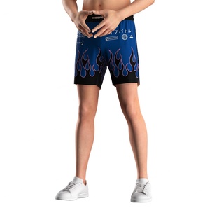 Shorts MMA 2 en 1 à double couche, ultra doux, légers, tissu respirant, coupe ergonomique, conçus pour les compétitions de combat - Product Image 2