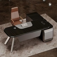 Bureau de direction en L en bois, confortable, luxueux et moderne, fabriqué en Chine, bureau de patron haut de gamme le plus vendu pour villa