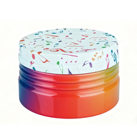 Boîte à bougie cylindrique en métal vide à dégradé de couleurs avec couvercle en forme de note de musique, vente en gros, directement de l'usine, approvisionnement en vrac