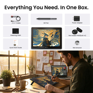 DigiDraw QHD 16384 Monitor per Disegno con Penna Touch Screen Professionale a Pressione, Tavoletta Grafica Digitale per Insegnamento <span class=keywords><strong>Online</strong></span> - Product Image 5