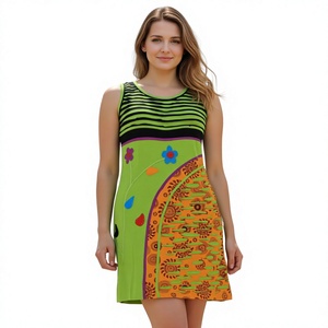 New Boho Hosiery Blast Dress Modern Simple Natural Washable Cotton Floral A-Line <b>Summer</b> Beautiful Bohemian Style Design Trending - Product Image 1