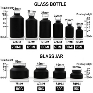 Hũ kem dưỡng da thủy tinh đen mờ, vò<span class=keywords><strong>i</strong></span> bơm, chai serum 15ml, dành cho nam, sang trọng - Product Image 6