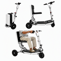 Scooter électrique pliable ultra-léger à 3 roues, approuvé par les compagnies aériennes, avec batterie au lithium, portable, pliage rapide, valise de voyage pour seniors