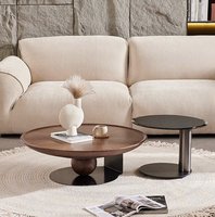 Combinaison minimaliste italienne Table basse ronde Table d'appoint créative Table de salon moderne et simple Style Wasaki