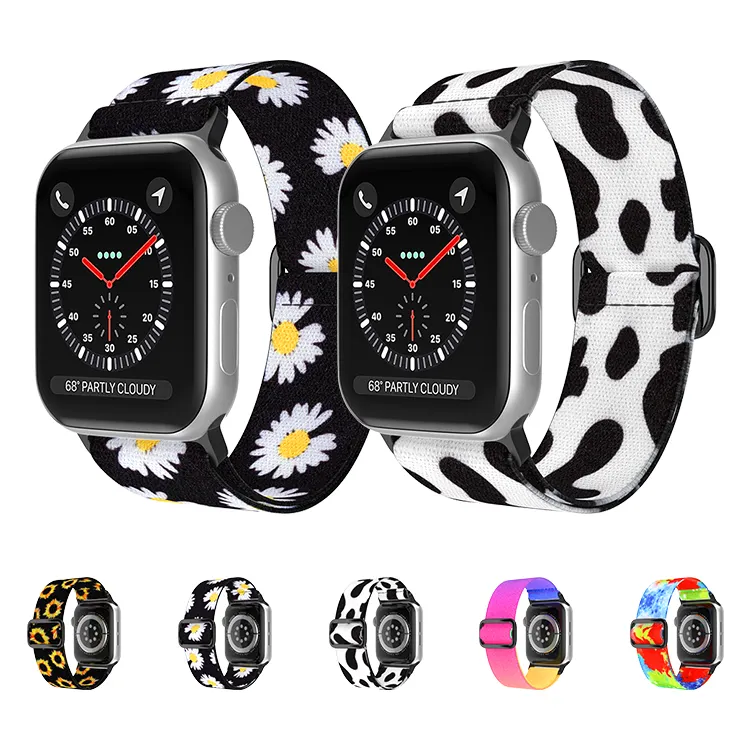 2023 नई आगमन बकसुआ कपड़े नायलॉन एप्पल के लिए चित्रित डिजाइनर स्मार्ट घड़ी का पट्टा घड़ी कलाई बैंड