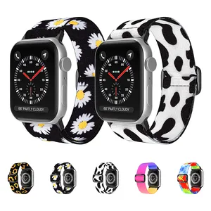 2023 New Arrivals Buckle Fabric Nylon Painted Designer Smart Watch Strap For Apple Watch Wrist Band