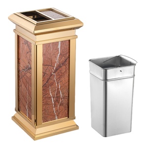 Cubo de basura de acero inoxidable para áreas públicas, cubo de basura duradero de gran capacidad, contenedor de basura moderno para hoteles y restaurantes - Product Image 2