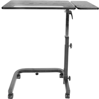 Mesa de Noche con Ruedas, Mesa Auxiliar Alta para Hospital Negra KMINA K40065