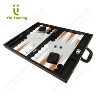 Ensemble de backgammon de luxe en cuir fait main, écologique, portable, 3 tailles, pour usage extérieur, couleur personnalisée, emballé dans une boîte, marque YuMing
