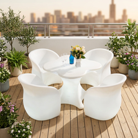 Table LED en forme de fleur de prunier 95x65x71cm, rechargeable, 16 couleurs, lumineuse, pour mobilier d'extérieur, salon ou club