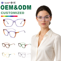 Montures de lunettes optiques géométriques, lunettes en acétate rétro pour femmes, lunettes optiques vintage tendance