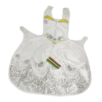 Tablier de dessin artisanal pour enfants, bricolage, à la mode, avec 5 marqueurs de couleurs, avec votre propre sac pour cadeau, jouets éducatifs