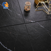 Carreaux de porcelaine effet marbre Nero Marquina 600x600mm - Antibactériens, antidérapants, design moderne pour salle de bain, appartement, villa, bordures et accents