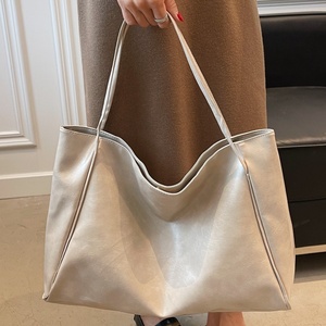 Bolso Tote de Cuero PU para Mujer, Gran Capacidad, Cierre de Cremallera, Estilo Vintage, a la Moda, para Uso Diario, Minimalista - Product Image 3