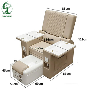 Jincheng Hyundai Maßgefertigter Elektrischer Massage-Pedikürestuhl in Beige für Fuß-Spa und Maniküre mit LED-Beleuchtung - Product Image 6