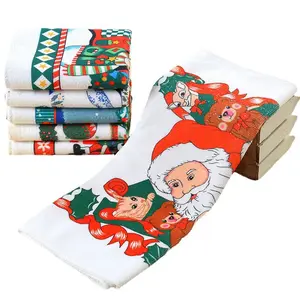 Рождественские кухонные полотенца из микрофибры на заказ, оптовая продажа, сублимационная цифровая печать, кухонное полотенце, чайное полотенце