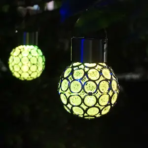 2024 Новый дизайн шарик Скелет солнечные подвесные светильники индивидуальные светодиодные солнечные садовые светильники на открытом воздухе