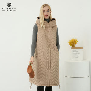 Fourniture directe d'usine longue longueur <span class=keywords><strong>sans</strong></span> manches rembourré vers le bas veste pour femmes manteau de laine pour femmes de haute qualité. - Product Image 2