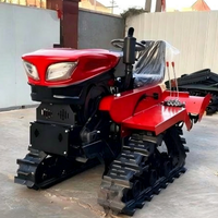 Mini tracteur chenillé 25HP 35HP, double usage terrestre et aquatique, avec accessoires optionnels : rotoculteur, semoir, moissonneuse