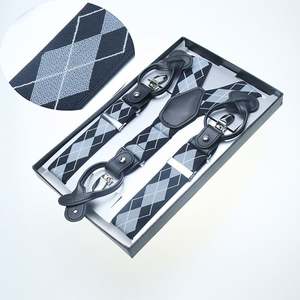 สายเอี๊ยมผู้ชายแบบ Y ทำจากโพลีเอสเตอร์ ลายทางแฟชั่น หนัง PU ปรับได้ ยืดหยุ่น สำหรับธุรกิจ ขายส่งแบบกำหนดเองได้ - Product Image 2