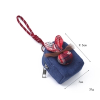 Nouvelle pochette vintage en jean, écouteurs portables, sac de rangement pour rouge à lèvres, pendentif de sac à dos, poupée pochette, article cadeau