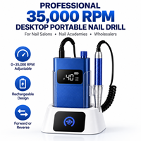 Yaqin 35000RPM Perceuse à ongles portable haute vitesse rechargeable avec support de charge, machine à ongles électrique