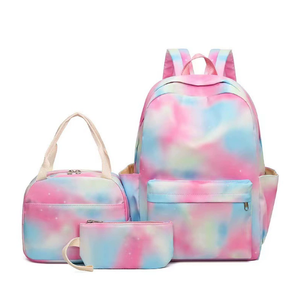 Mochila escolar directa de fábrica, tres juegos de estudiantes de primaria y secundaria, mochila ligera con degradado de arcoíris para niña - Product Image 3