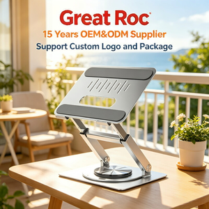 <span class=keywords><strong>Support</strong></span> d'ordinateur <span class=keywords><strong>portable</strong></span> télescopique à base rotative, hybride en acier au carbone et aluminium, base pivotante à 360° <span class=keywords><strong>pour</strong></span> ordinateurs portables de <span class=keywords><strong>17</strong></span> pouces - Product Image 6