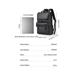 Sac à dos pour ordinateur portable en polyester grande capacité pour homme, fermeture éclair, léger, imperméable, décontracté, pour les trajets quotidiens et les voyages - Product Image 6