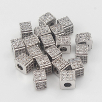 Pièces de bijouterie, pendentifs, accessoires pour confectionner ses bijoux, pendentifs en laiton perceuse, pierres breloques cubiques, 2 pièces
