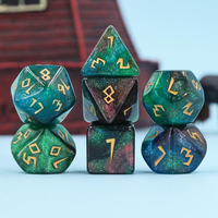 7 pièces mdn jeu dés ensemble acrylique polyédrique paillettes mélange D & D RPG Pathfinder jeux de Table trois couleurs variété pour donjon Dragons