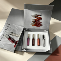 Boîte à fermeture magnétique personnalisée de qualité supérieure avec logo, estampage à chaud, en carton, pour gloss à lèvres, promotion cosmétique
