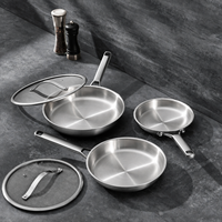 Ensemble d'ustensiles de cuisine en acier inoxydable, directement de l'usine, batterie de cuisine multi-pièces compatible induction, fabrication OEM ODM