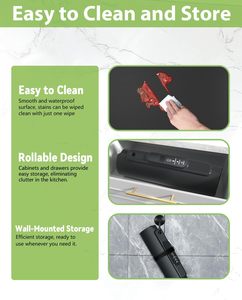 キッチンフードウォーミングマット 電気トレイ シリコン加熱パッド 300W タッチコントロール 6段階温度調節 5時間タイマー キッズロック 折りたたみ式 - Product Image 6