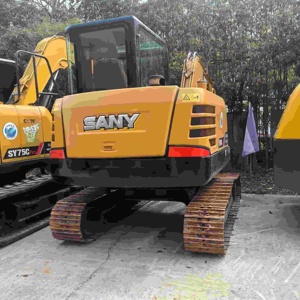 รถขุด SANY รุ่น SY60C Pro สีเหลือง ระบบไฮดรอลิก ติดตั้งบนแทร็ก สำหรับงานก่อสร้าง - Product Image 1