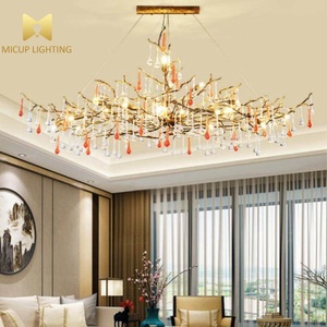 Lampadario LED Post-Moderno Creativo a Rami Lunghi in Rame Dorato, Lussuoso Lampadario Artistico Francese - Product Image 5