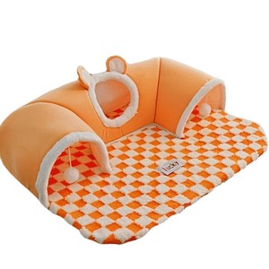 Nouvelle vente chaude de haute qualité chat Tunnel <span class=keywords><strong>Anti</strong></span>-<span class=keywords><strong>Stress</strong></span> pliable Tunnel fourrure lit pour animaux de compagnie Premium jouets pour animaux de compagnie - Product Image 1