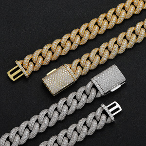 สร้อยคิวบา 18 มม., สร้อยเซอร์โคเนียมสามแถว, สร้อยคิวบาหนา, สร้อยแฟชั่น Tanjing, สร้อย Lijing - Product Image 1