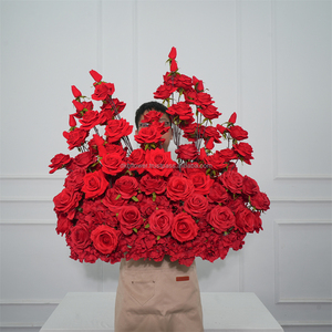 DKB Popular <b>Wedding</b> Flower Decor Artificial Customized Pink Rose <b>Wedding</b> Aisle Flowers Runner for <b>Wedding</b> Floor Walkway - Product Image 1